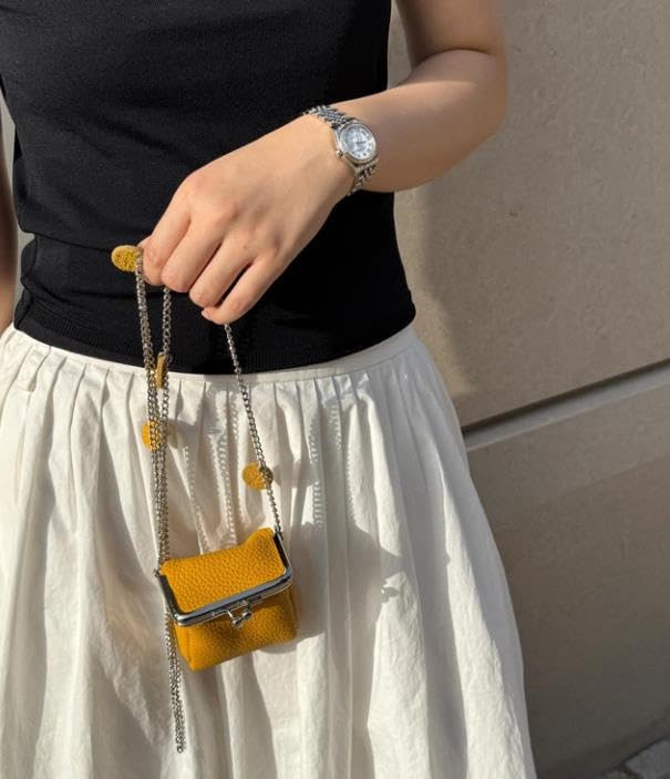 Small Coin Key Purse Mini Crossbody Chain Box Bag Niche Design Cute Leather Versatile Summer (A)2
