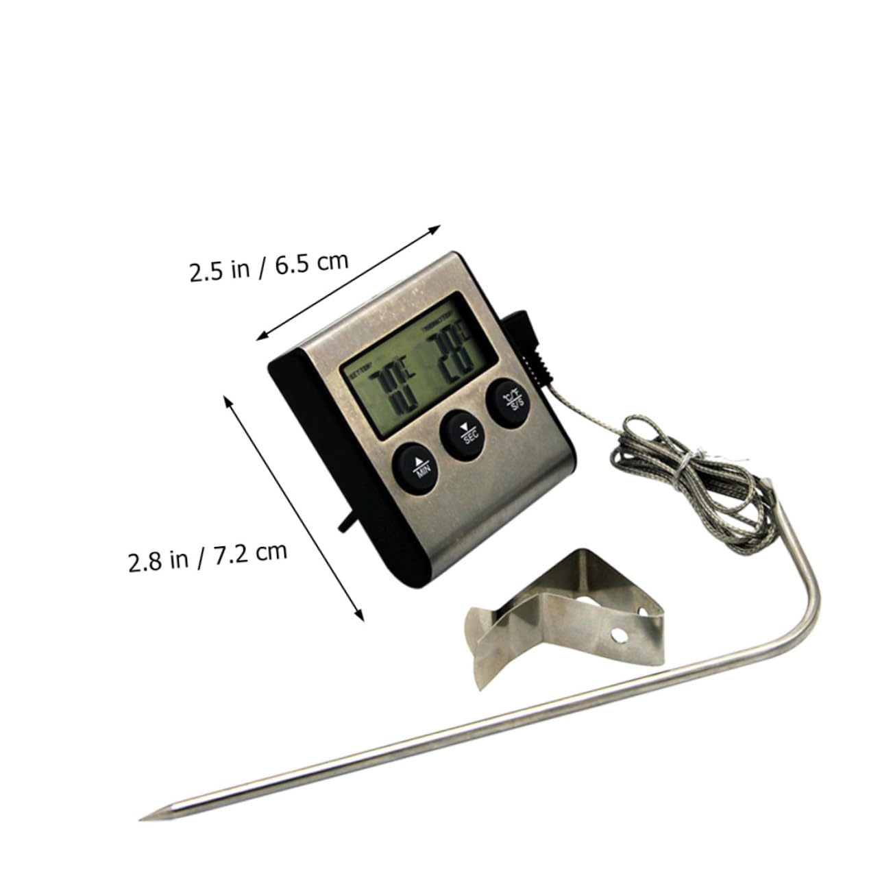 PRETYZOOM 3juegos Digital De Cocina De Inoxidable Para y Horno Lectura Rápida y Precisa Para Medir Temperatura Asados y Cocción Fácil De Usar y Leer