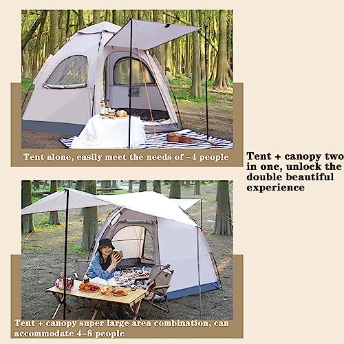 Carpa hexagonal para camping BNEI 5-8 personas con toldo miniatura 7