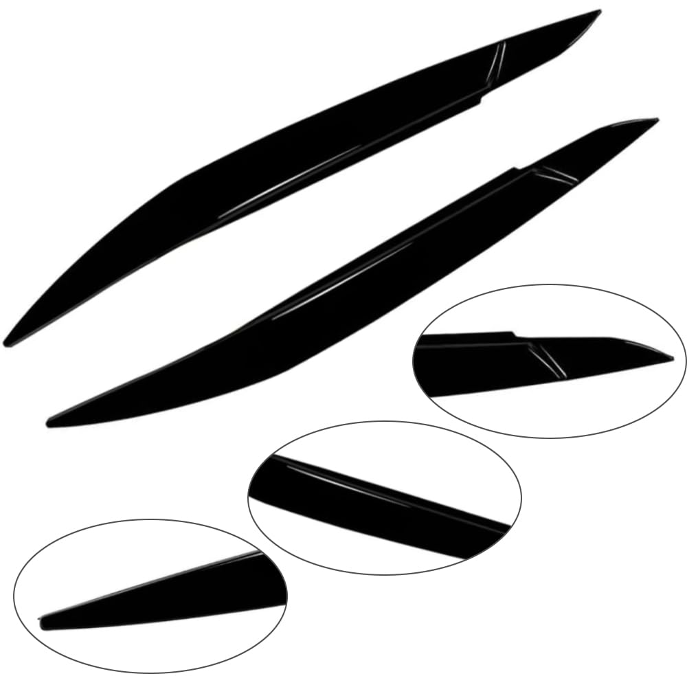 Scheinwerfer-Augendeckel, glänzend schwarz, Autoscheinwerfer-Augenbrauen, 2 Stück, Augenbrauen Abdeckungen Augenlider Abdeckungen kompatibel mit BMW X6 E71 E72 2008-2014