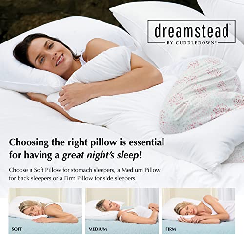Image of Cuddledown Dreamstead Down Alternative Pillow | 100% Cotton, Percale Weave | Premium European Fill | Hypoallergenic | Handcrafted | Oeko-TEX Standard 100 | 20 inch x 30 inch | Queen | Firm