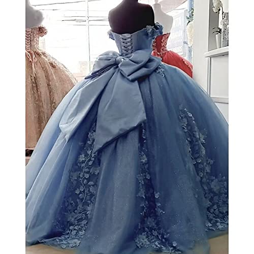 TRHTX Lace Beaded Quinceanera Dresses 2025 Puffy Off Shoulder Sweet 16 Dresses Flower Tulle Quince Dress WZY542
