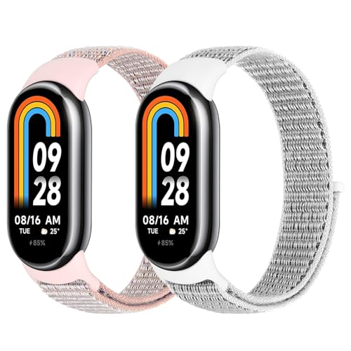 Mugust 3 cinturini per Xiaomi Mi Band 8 Donna Uomo,Silicone Colorato Ricambio Morbido Bracciali di Ricambio per Mi Band 8(Marrone/Rosa/Verde