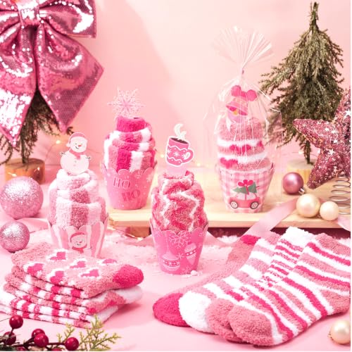 Image of Suhine Christmas Cupcake Fuzzy Socks Women