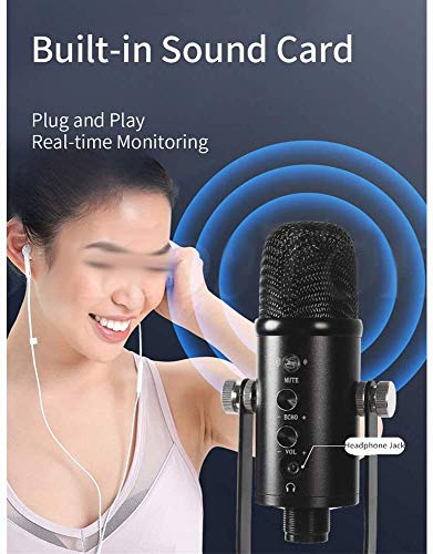 LIUSHENGFUBH Tragbares Karaoke-Mikrofon Beruf Kondensatormikrofon für Telefon Karaoke Gaming Studio Aufnahme USB… – Bild 7