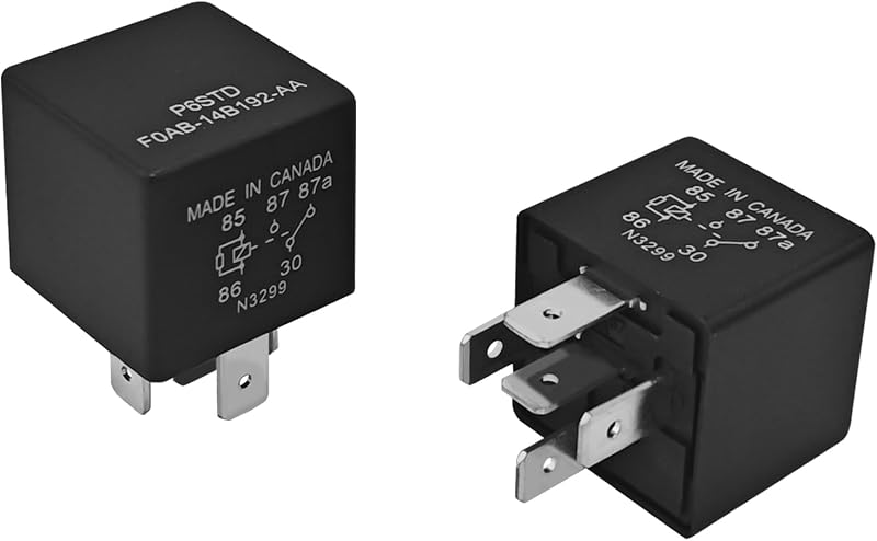 Relé automotivo SWQS P6STD FOAB-14B192-AA 12 V, 5 pinos e 40 A para Ford F-150, Explorer, Expedition e Transit – Conjunto com 2 unidades