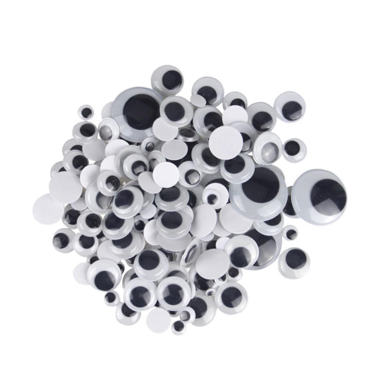 DIYEAH 200pcs Self-Adhesive Eyes Adhesive-Backed Doll Eyes Round for Crafts Easy Peel