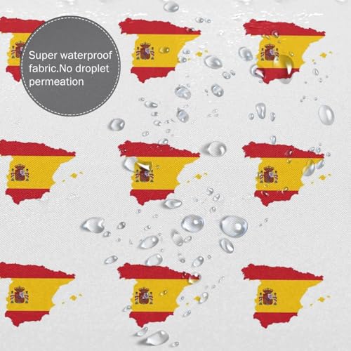 Rideau de douche polyester imperméable carte espagnole 12 œillets bain 183cm - 7
