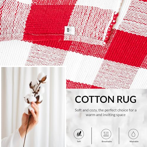 Tapete decorativo rojo y blanco 3x5 pies HOMEMONDE miniatura 5