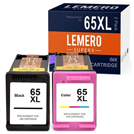 65 Ink Cartridge LemeroSuperx Remanufactured Ink Cartridge Replacement for HP 65 XL 65 65XL Ink Cartridges, for DeskJet 3752 3755 2640 3720 3722 Envy 4502 4501 5020 5055 Black Color Combo Pack