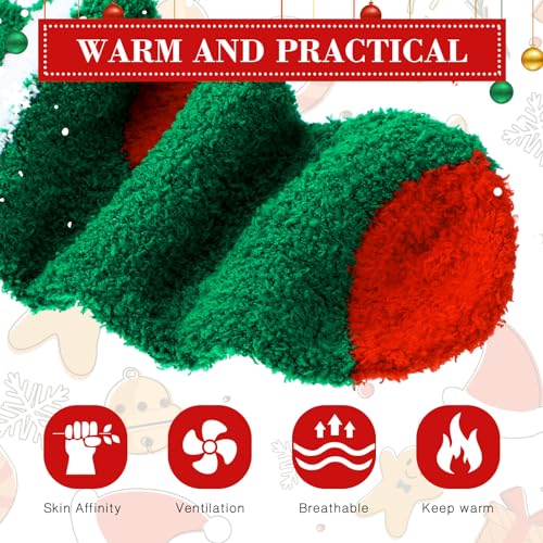 Geyoga 12 Pairs Adult Holiday Socks - Fluffy Cozy Fuzzy Socks - Warm Colorful Winter Slipper Socks for Women & Men2