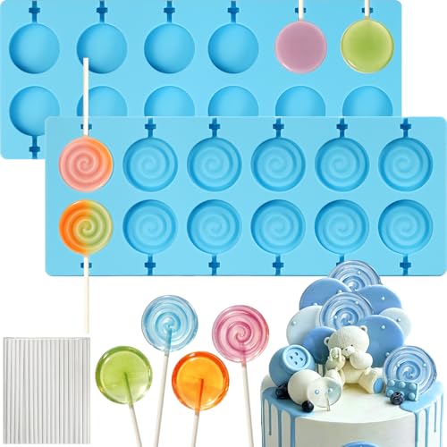 Lollipop Molds Silicone 2-Pack Hard Candy Mold 24-Cavitiy