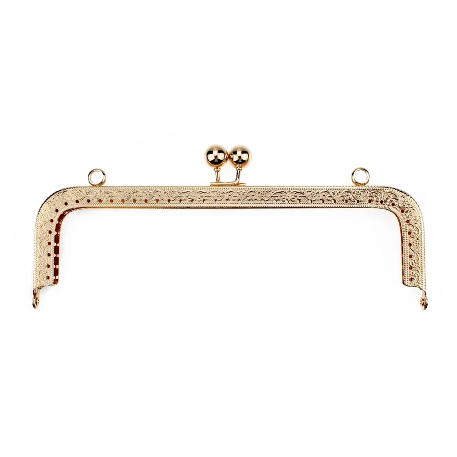 Cadre de sac à main en métal 20cm avec fermoir baiser couleur Light Gold pour création DIY