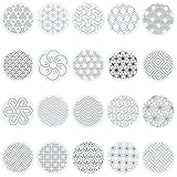 INFUNLY 20 Stück Sashiko PET Vorlage Aus Kunststoff 5.9×5.9 verschiedene Geometrische Muster Sashiko Schablonen Zeichenlinien Stickvorlage Zum Handquilten Quadratische Sashiko Schablonen