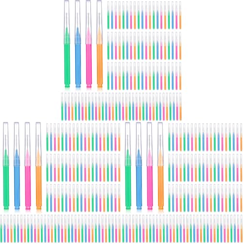 Image of Patelai 100 Pieces Braces Dental Brush for Cleaner Interdental Toothpick Dental Tooth Flossing Head Oral Hygiene Flosser Toothpick Cleaners Tooth Tool(Bright Colors,Multiple Sizes) (Pack of 3)