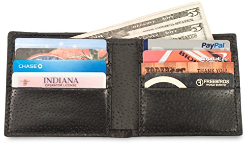 Genuine Stingray Bifold Leather Wallet (6 Card Slots, Black) - Image 5