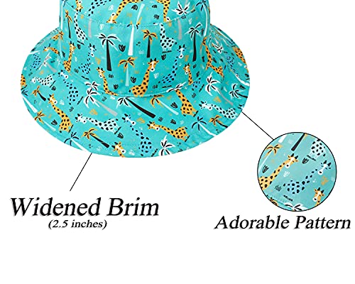 Baby Sun Hat Reversible Upf50+ Sun Protection Double Sided Beach Wide Brim Bucket Hats Toddler Kids Boy Girl (Giraffe, 2-4 Years) #TOP5