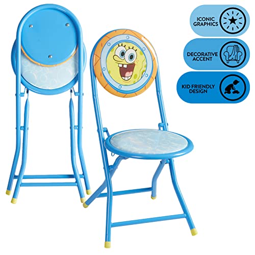 Image of Spongebob Squarepants Round Table and Chair Set,Kids Activity Table with 2 Chairs, Fun Playroom Furniture for Arts, Crafts & Snacks