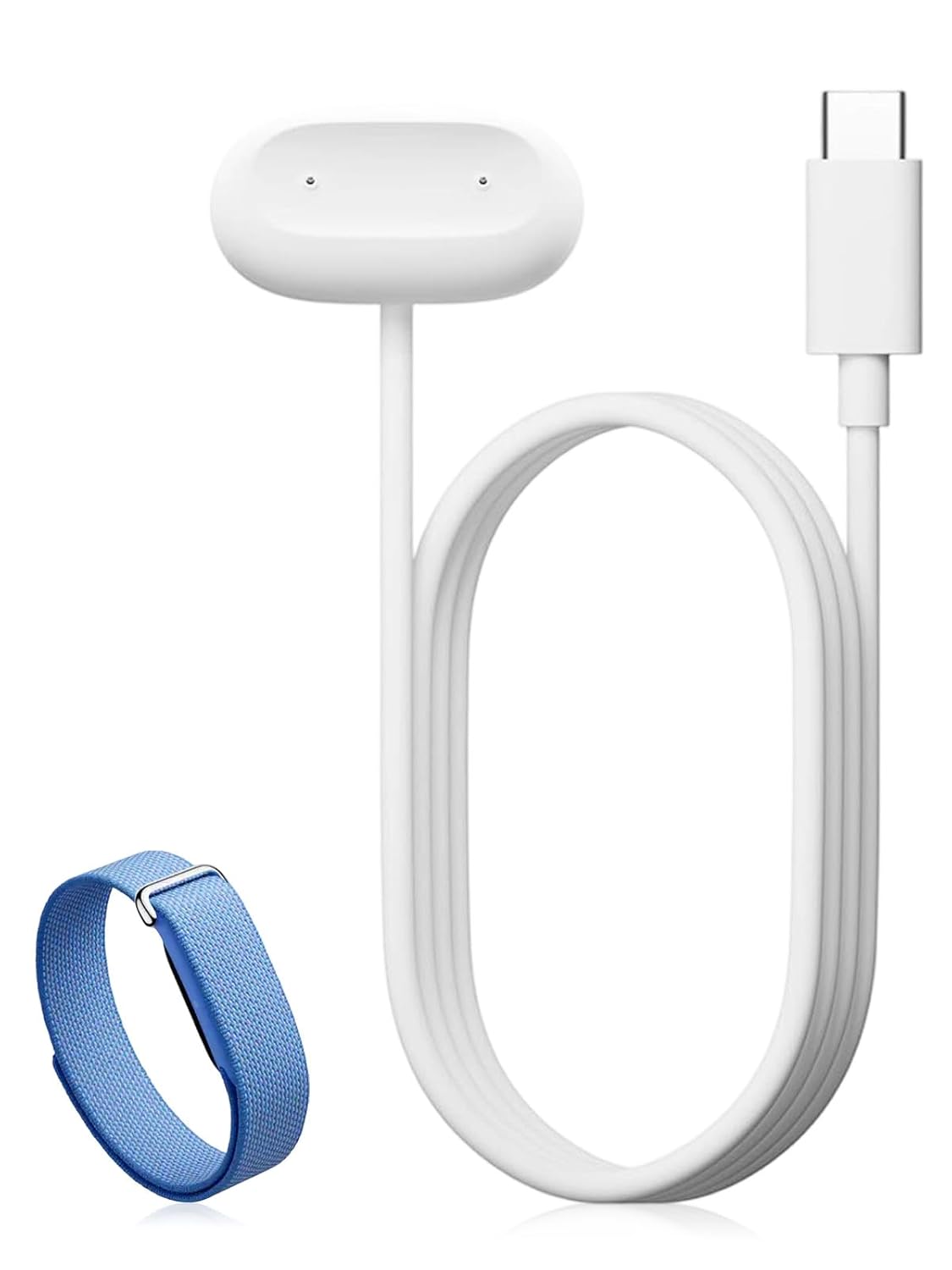 NOUKAJU Charger for Google Fitbit Air, Fitness Tracker Charging Cable,Magnetic Replacement Type-C Charger,Charging Cable for Google Fitbit Air Fitness Tracker(White)