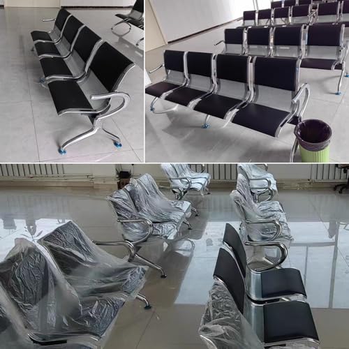 Silla de oficina de cuero para invitados y banco de 2 plazas para banco 5