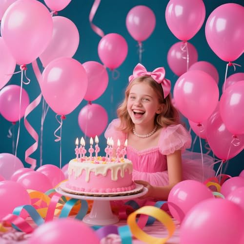 Image of 200pcs Pink Balloons 5 Inch, Small Mini Latex Balloons for Party Birthday Baby Shower Anniversary Festival Arch Garland Decoration