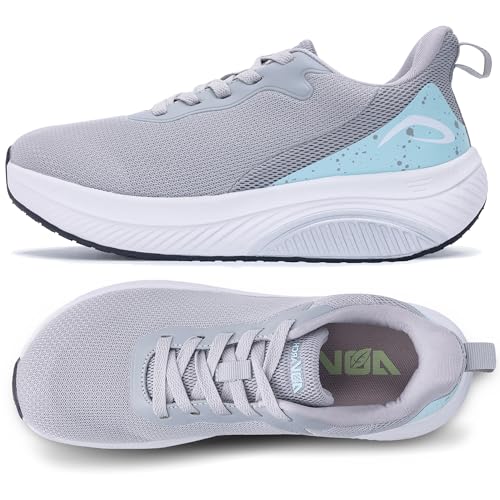 GANNOU Wide Toe Box Walking Shoes Arch Support Plantar Fasciitis Sneakers Orthotic Tennis Shoes Grey...