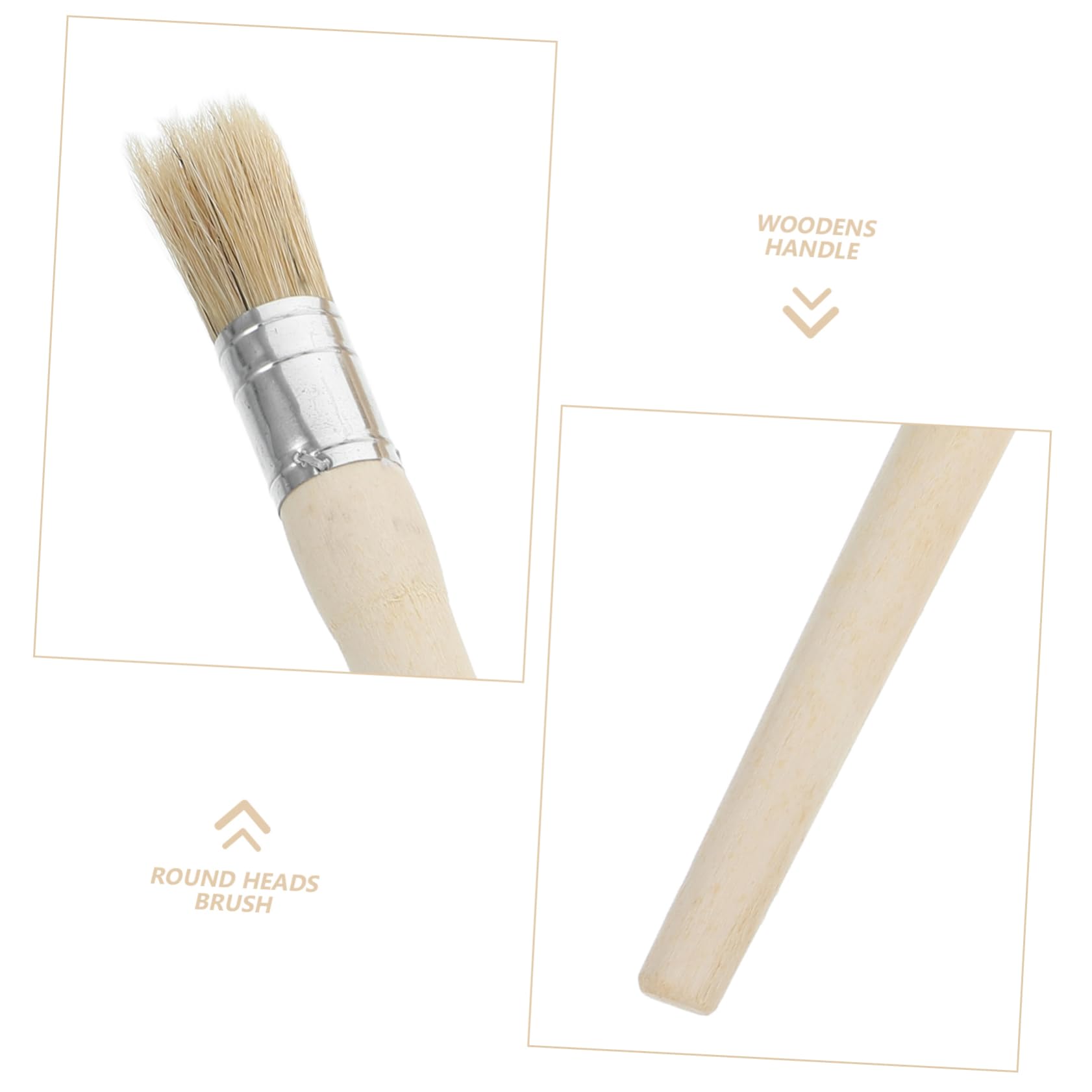 Hemobllo Set di 5 Pennelli Rotondi per Pittura Manico in Legno e Setole, per Progetti DIY e Finiture su Mobili