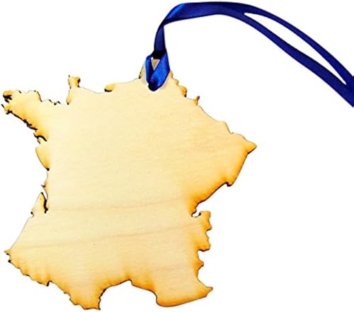 Adorno navideño de Francia, decoración de madera hecha a mano en los Estados Unidos