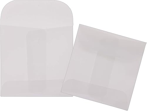 ONLYKXY 60 unidades de 2.4 x 2.4 in/2.36 x 2.36 pulgadas blanco translúcido mantequilla bolsa sobre bolsa pequeña para joyería anillo etiqueta foto