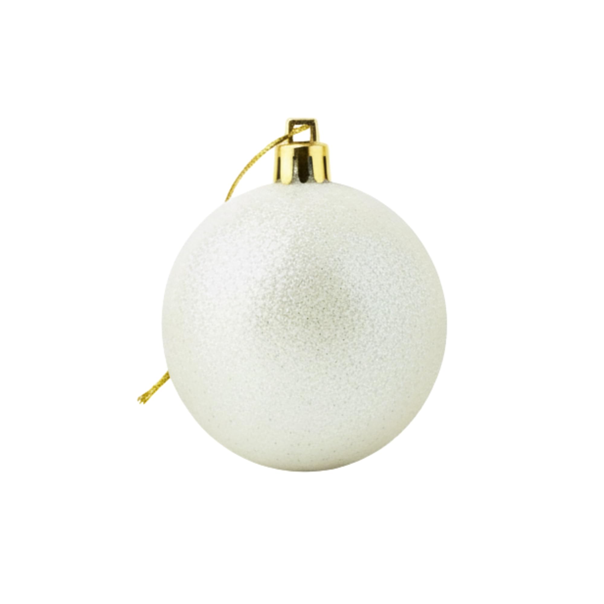 25cm Large White Bauble PVC Shatterproof Glitter Finish Christmas Balls Ornament - Festive Xmas Tree Hanging Decorations, Round Ornament for Holiday Home Decor