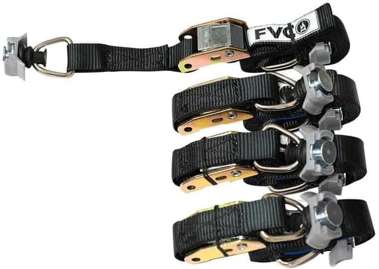 Flatline Van Co Adventure Van 1" Cam Straps with L-Track Anchors | 680-Pound Weight Rating | Heavy-Duty Nylon Design | Each Strap Measures 96" in Length | 4 Straps Included | 8 Sewn-In L-Track Anchors