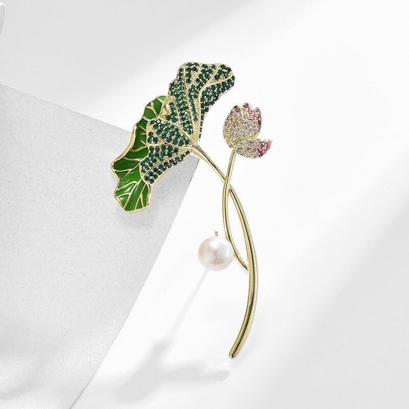 Image of Flower Brooch Pin - Rhinestone Flower Pin 18k Gold Plated - Thanksgiving Day, Birthday, Wedding Gifts for Mom, Wife