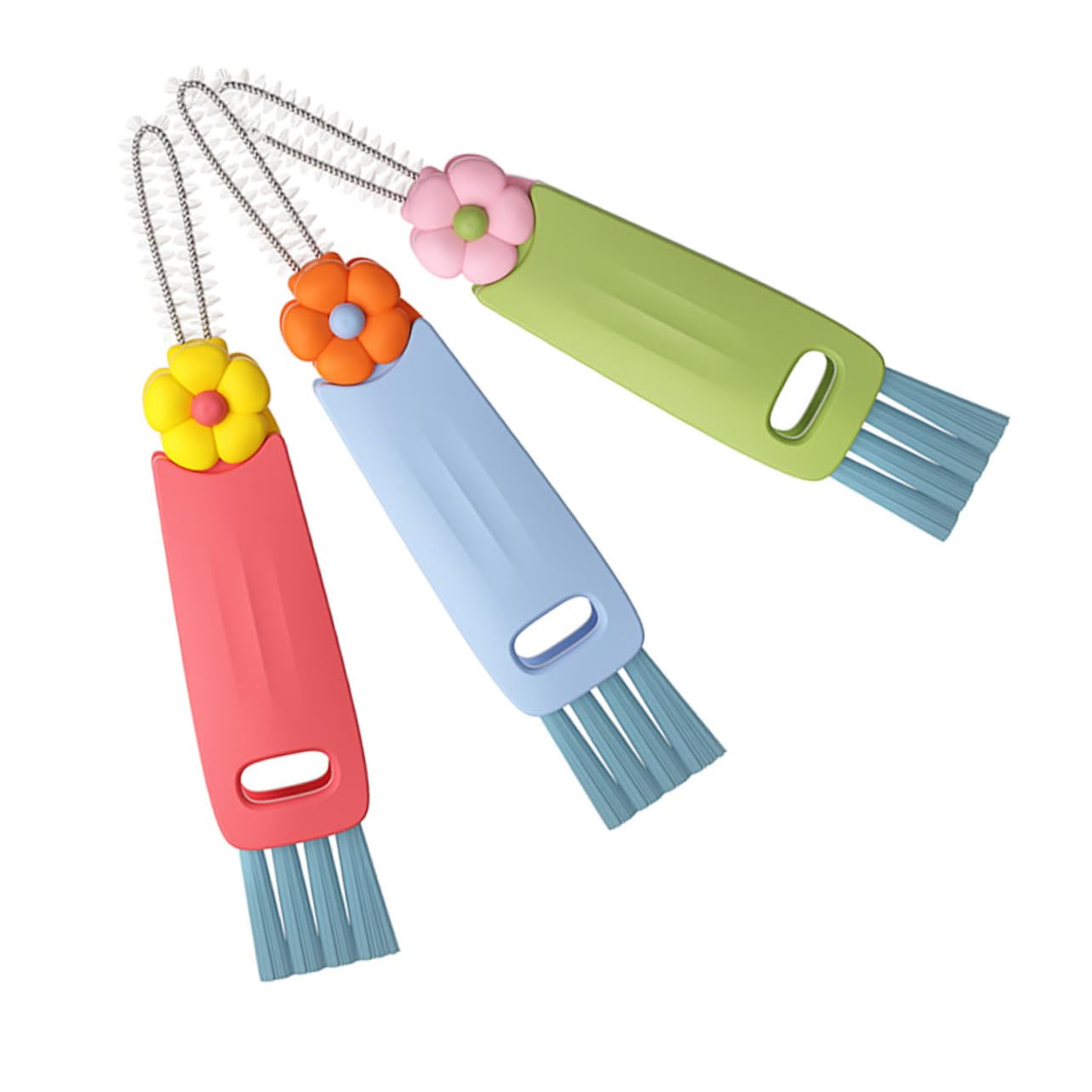 Cabilock Lid Detail Brush Cup Brush 3 in 1 Cup Lid Cleaning Brush Set Crevice Cup Tumbler Lid Cleaner Brush Kit for Water Bottle