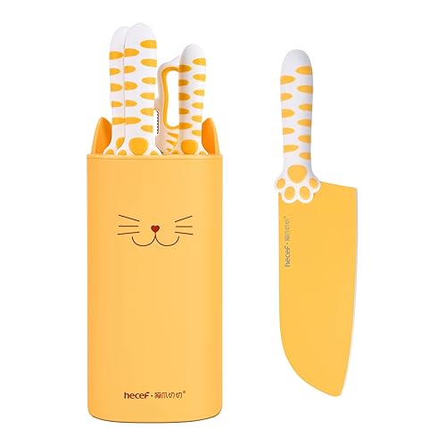 Yellow Kitty Cat Knife Set