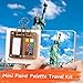 Mini Watercolor Travel Paint Set,Travel Watercolor Kit, Portable Artist Palette Sets with 24 colors, 3 Pens, Brush, Sketchbook, Binder Clips, Colours, Wooden Paint Box for Artists, Students & Beginners (16 colors)