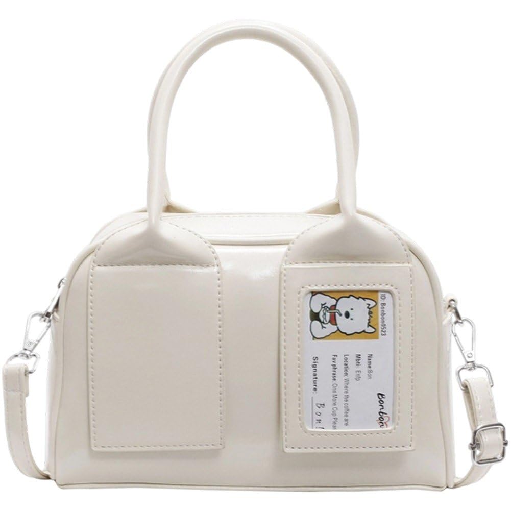 Fituenly Women's White Crossbody Bags,Ita Messenger Bag Japanese Style Shoulder Bagfor Girls Cute Boston Shoulder Bag Student Uniform Bag