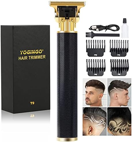 YOGINGO Hair Trimmer for Men, Professional Hair Clippers for Men with USB Cordless Rechargeable Grooming Kits, Approaching Zero Gapped Beard Trimmer for Men Baldhead Shaver (Black)