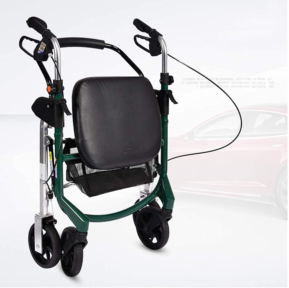 Składany rollator, chodzik, pomoc w poruszaniu się po kółkach, regulacja wysokości, pionowy chodzik, przenośny chodzik z 4 kółkami, dla seniorów