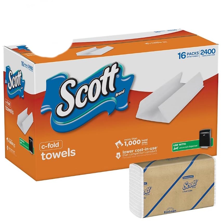 C-Fold Paper Towels Built-in Absorbency Pockets 10.125 x 13.15 16 Packs Per Case 2 400 Total C-Fold Paper Towels