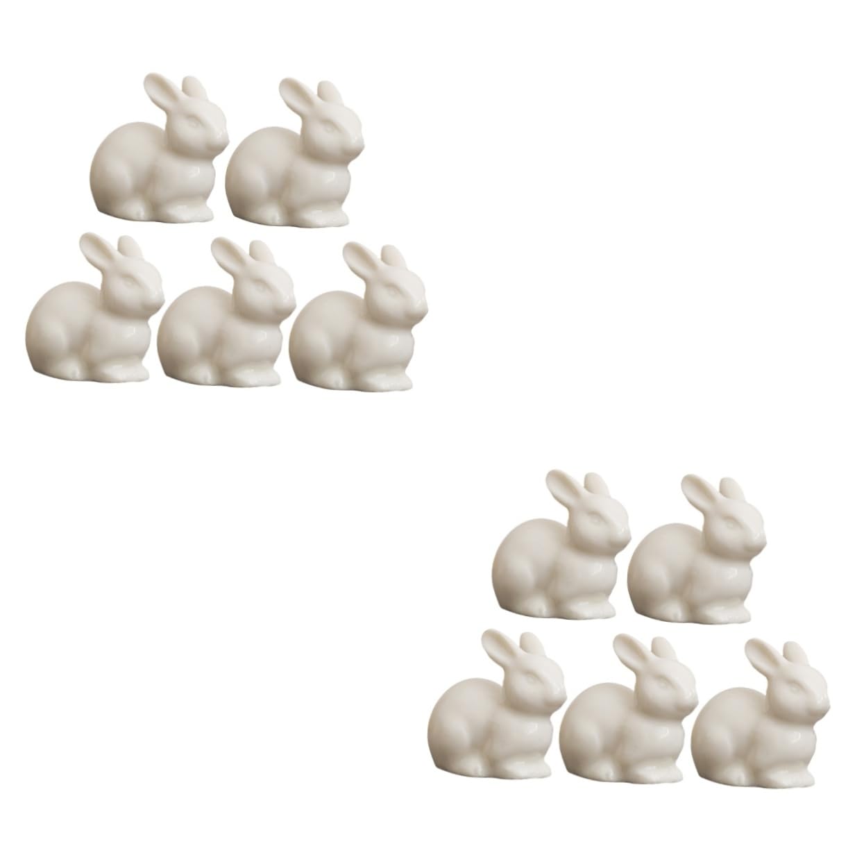 Sosoport 2 Set Di Decorazioni in Ceramica A Forma Di Coniglietto Per Statue Decorazioni Per Bonsai 5 Pezzi*2