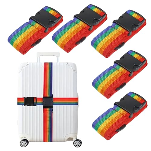 Robustt Luggage Belt Suitcase Strap - Pack of 5 | Heavy Duty Material | Adjustable Travel Belt for Suitcase | Fashionable Design | Protect Your Belongings (B0CY8MS5HS) Amazon Price History, Amazon Price Tracker