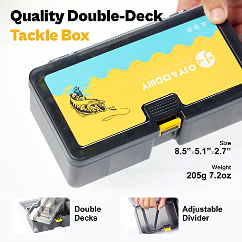 OJYDOIIIY Bass Fishing Lures Kit for Freshwater with Animated Swimbait,Topwater Plopper,Chatterbait,Crankbait,Soft Plastic Baits Set with Tackle Box Included