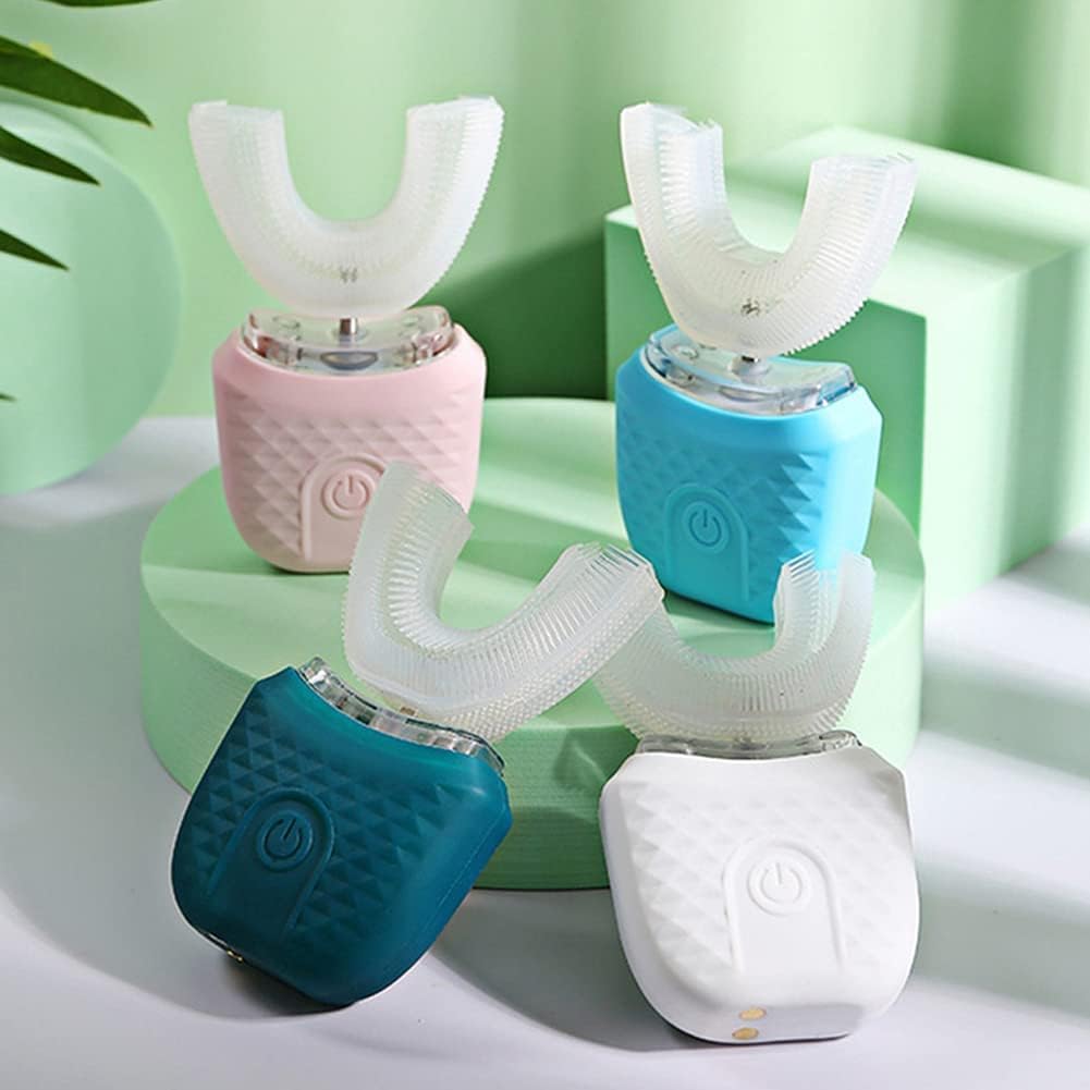 Cepillo de Dientes Ultrasónico Automático, Cepillos de Dientes Ultrasónicos de 360 ​​° Cepillo de Dientes Eléctrico y Kit de Blanqueamiento Dental, Cargar IPX7 a Prueba de Agua (Azul marino)