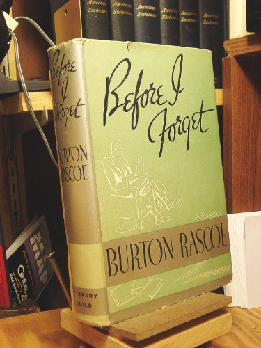 Before I forget B00005X8NE Book Cover