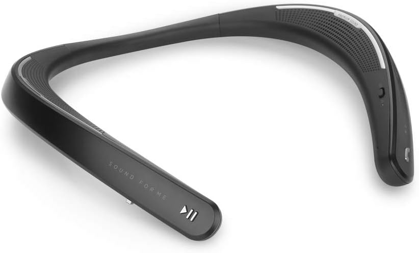 Wearable Speaker - Lightweight Neckband Speaker with Bluetooth, Listen to Music, Watch TV with Theater Quality 3D Sound, Hands-Free Phone Calls by My Theater (Black)
