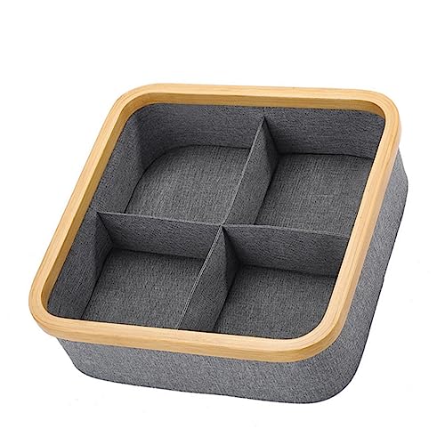 Ipetboom Storage Bins Lids Bamboo Storage Box Compartment Felt Cosmetic Organizer Waterproof Desktop Basket