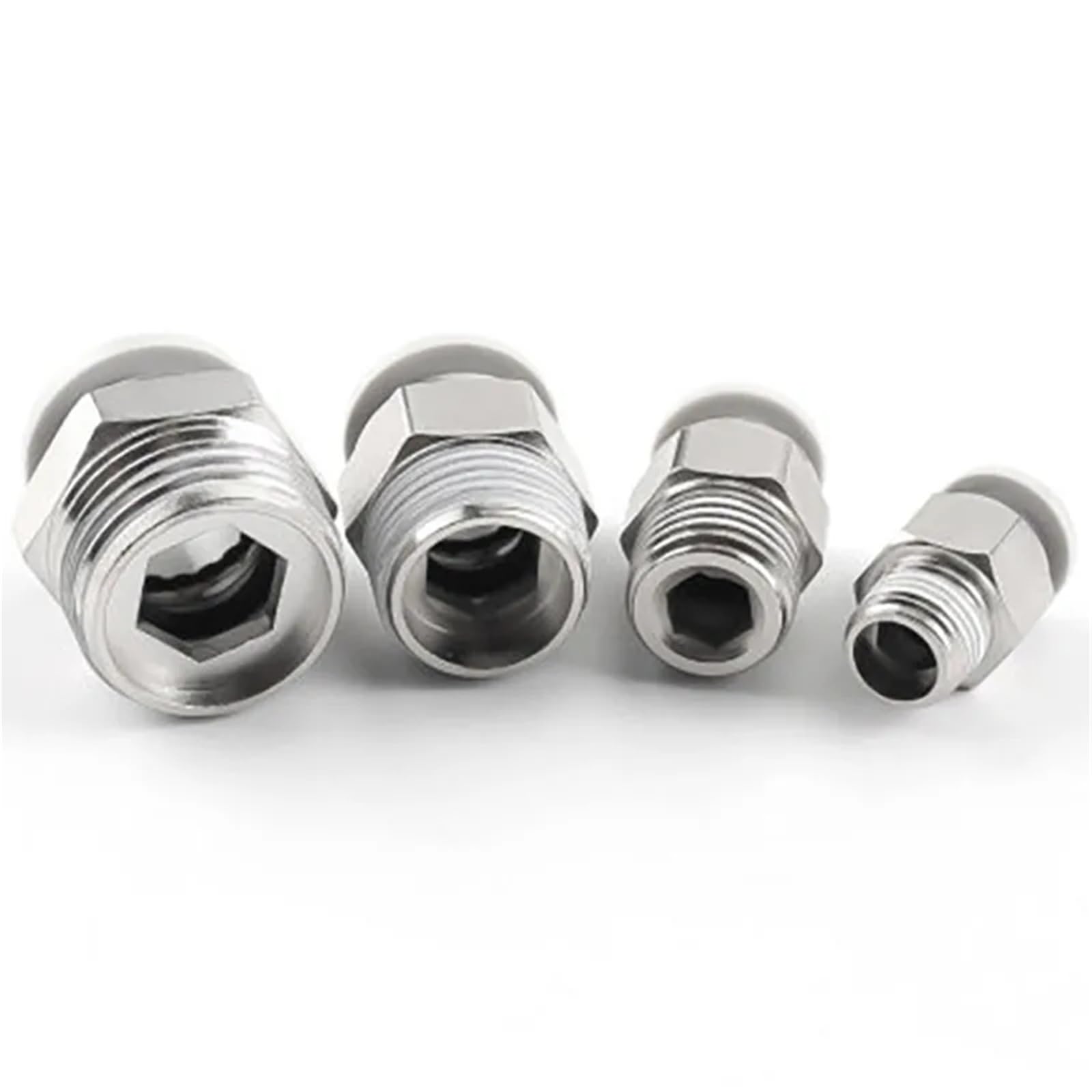 PC4-01/PC4-02/PC6-02/PC8-01 White Pipe Connector Quick Male Straight Fittings Pneumatic Fitting 10Pcs(PC12-01-White)