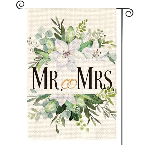 AVOIN colorlife MR. and MRS. Wedding Garden Flag 12x18 Inch Double...