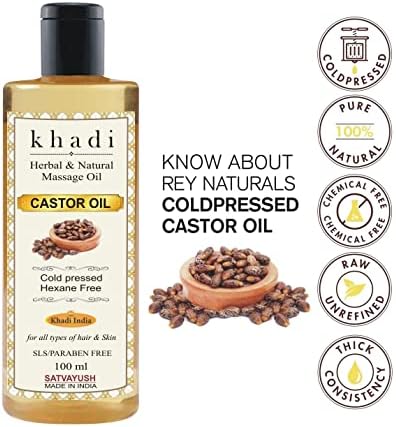Khadi Amla Reetha Shikakai Bhringraj Shampoo 210 ml & Khadi Castor Oil 100 ml Natural & Herbal (Pack of 2)