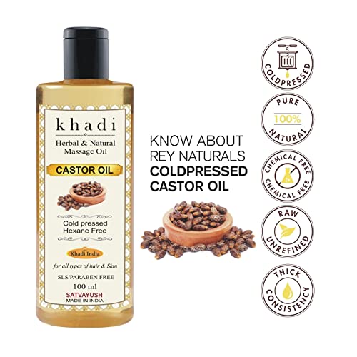 Khadi Amla Reetha Shikakai Bhringraj Shampoo 210 ml & Khadi Castor Oil 100 ml Natural & Herbal (Pack of 2)